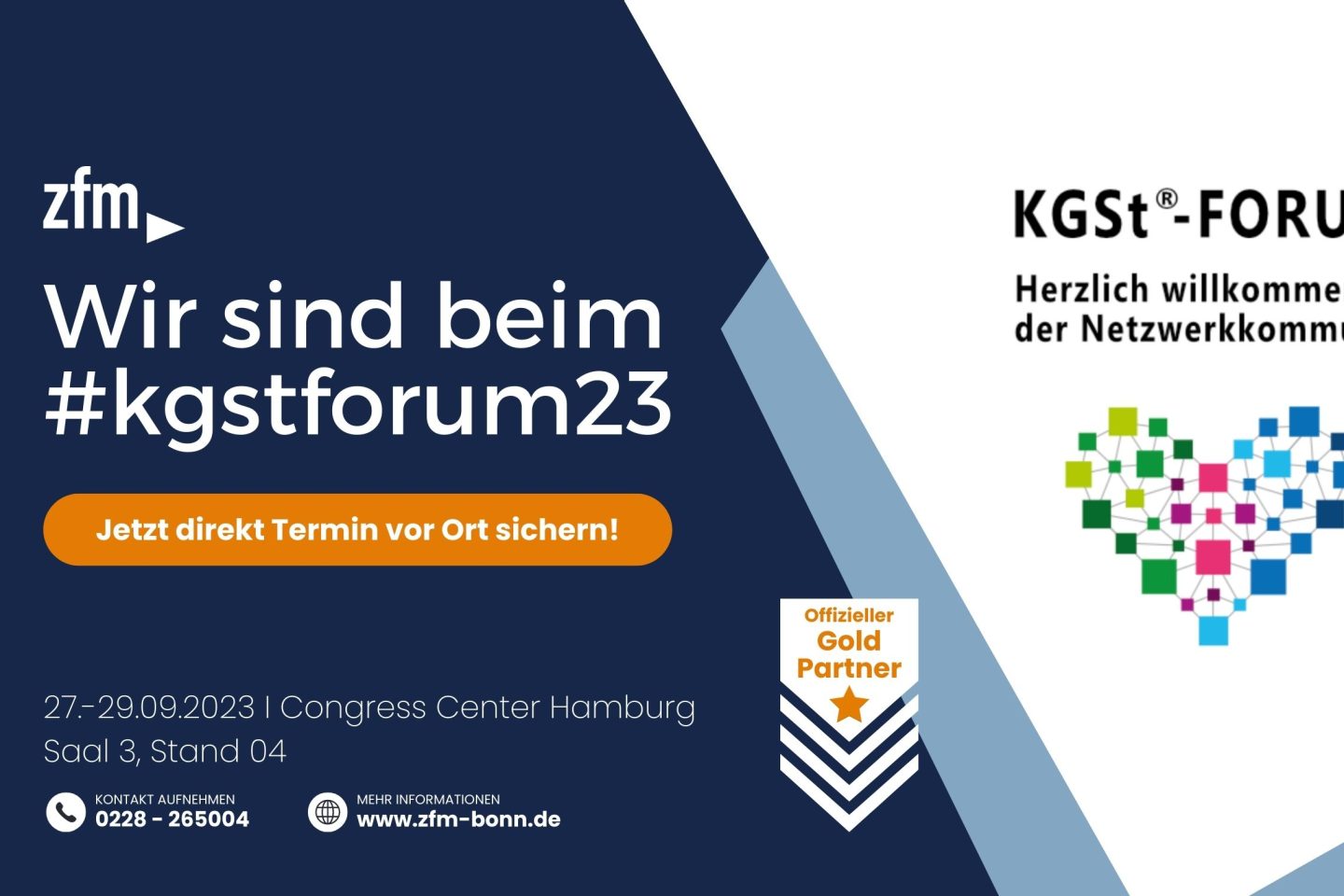 zfm ist Gold-Partner beim KGSt Forum 2023 in Hamburg